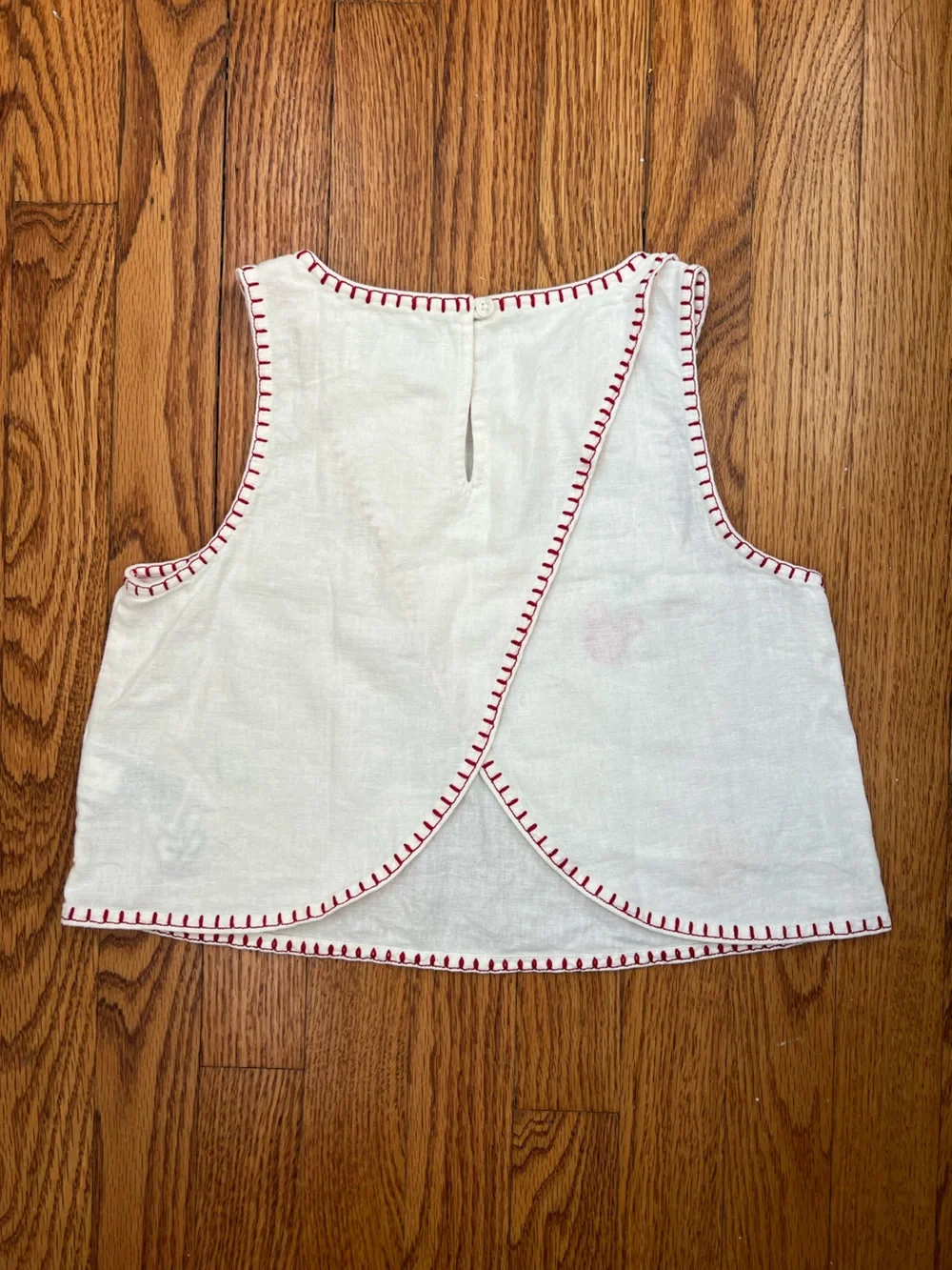 Old Navy Disney Embroidered Tulip Back Tank Top White | Girl’s Medium (8)